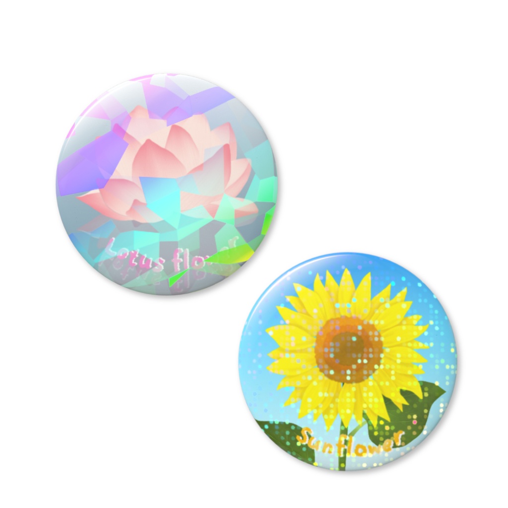 FLOWER❁ホログラム缶バッジ