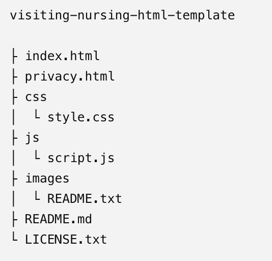 訪問看護ステーション向け HTML/CSSホームページテンプレート