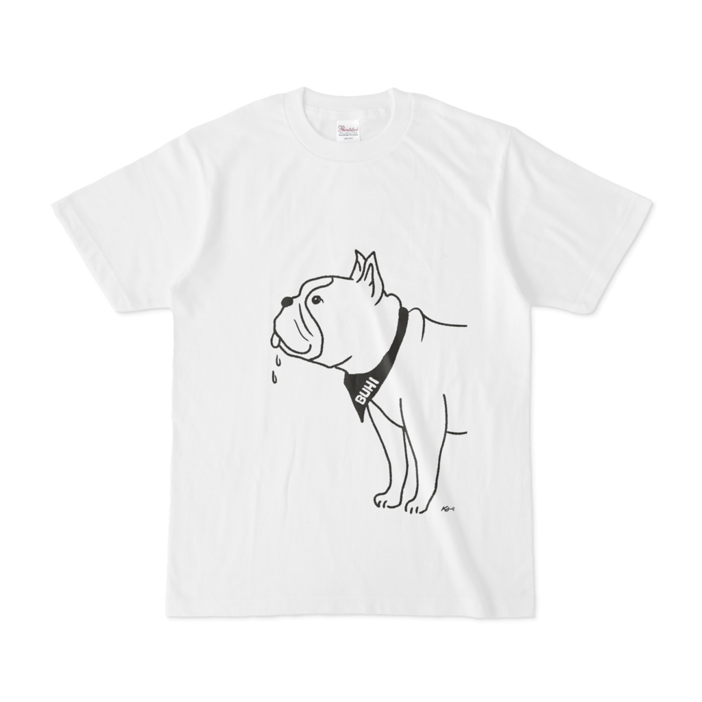 フレンチブルドッグ しっぽをふる 動物イラストtシャツb Aliviosta