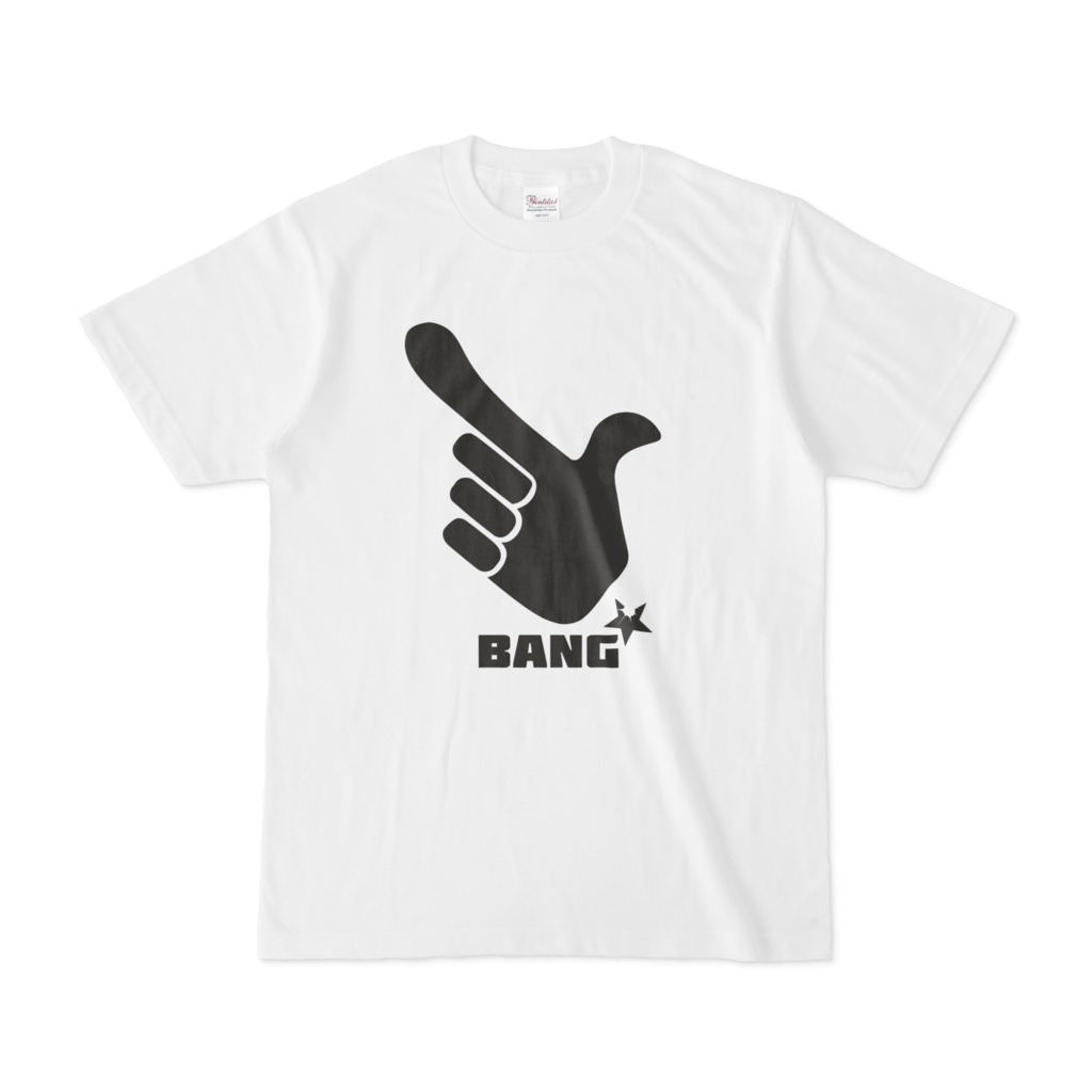 BANG! 指でピストル口で発射音 ROCKロゴTシャツ