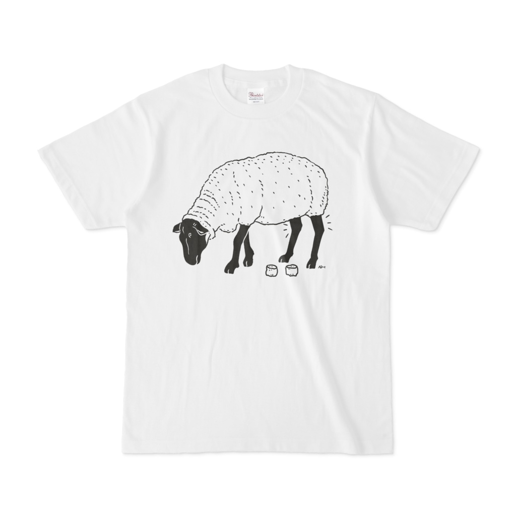黒ヒツジ Summer Fashion 羊 動物イラストTシャツ