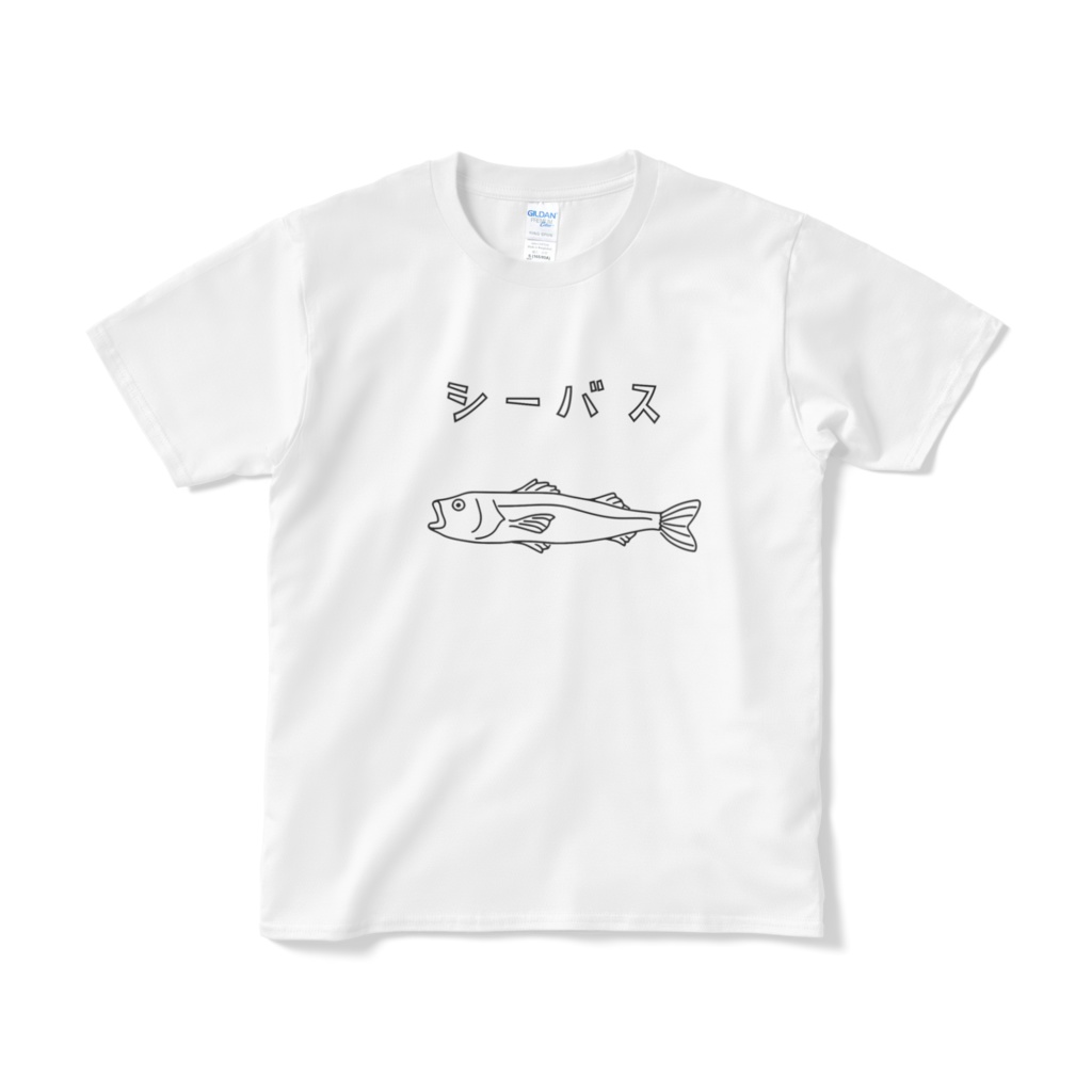 シーバス ゆるい魚イラストTシャツ カタカナ