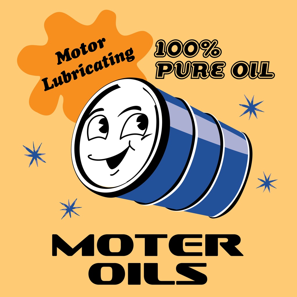 MOTER OIL MAN 缶バッジ 青