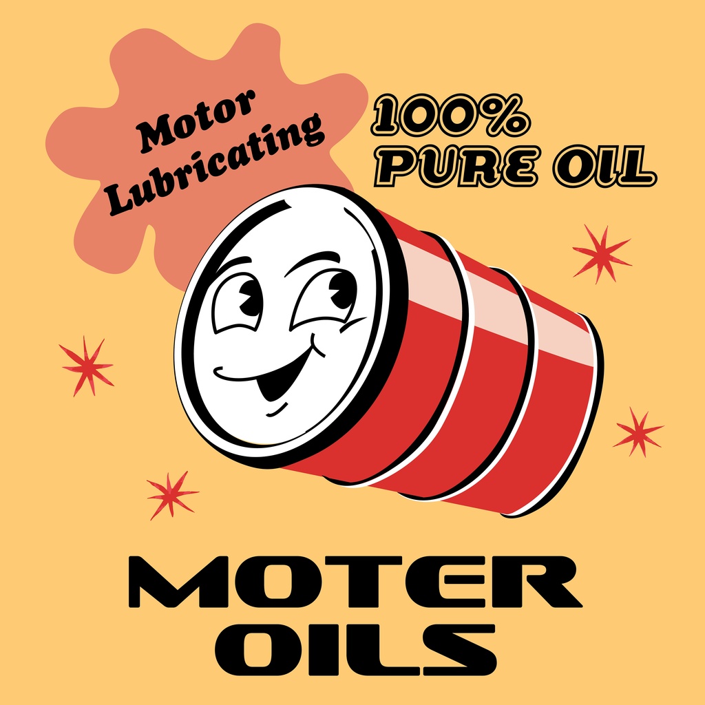 MOTER OIL MAN 缶バッジ 赤