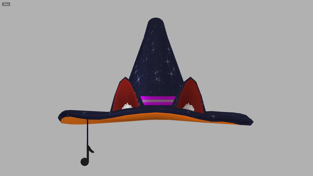 魔女帽子 Vrchat向け3dモデル ハロウィン向け Witch Hat こんちゃんのおみせ Booth