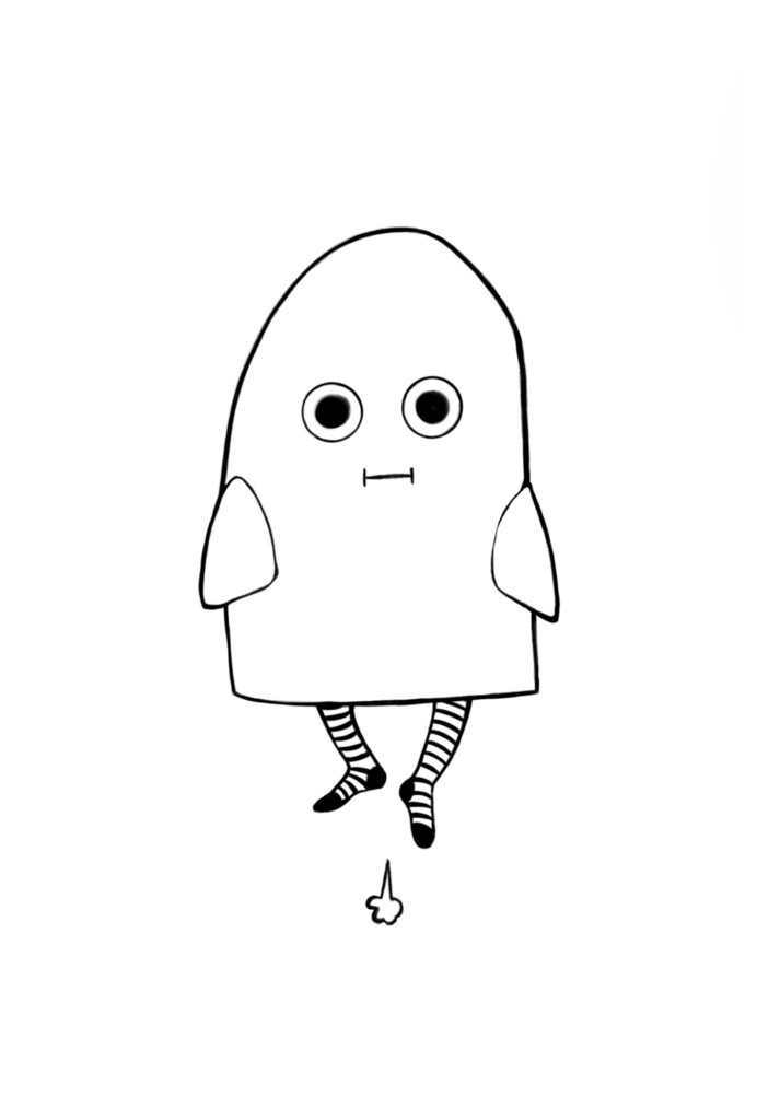 飛び出たオバケのポストカード