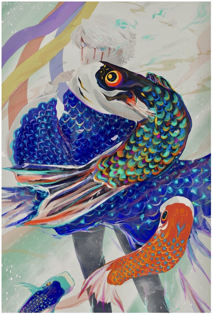 鯉のぼりと永途のポストカード