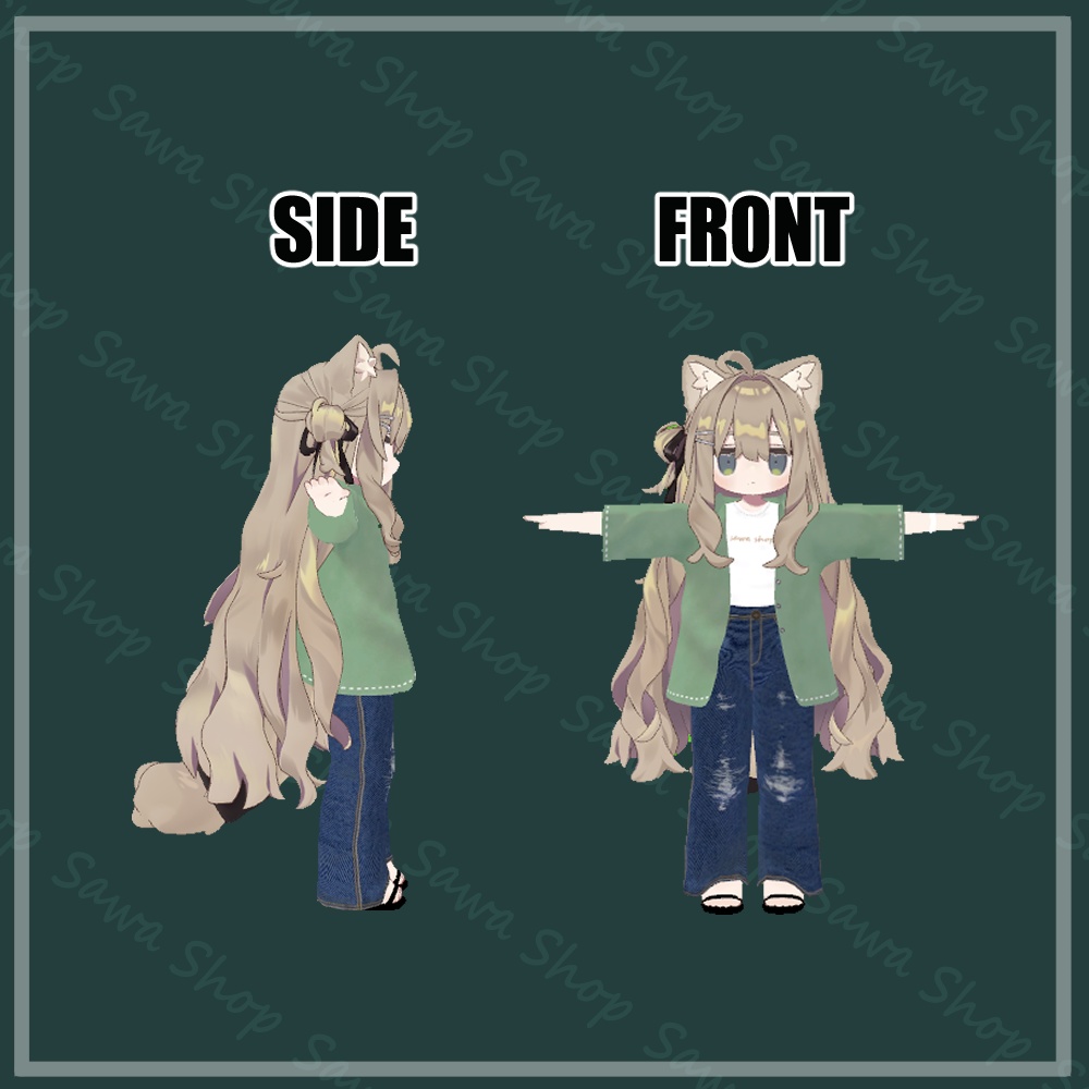 【VRC】おでかけデニム&シャツセット【MA対応】