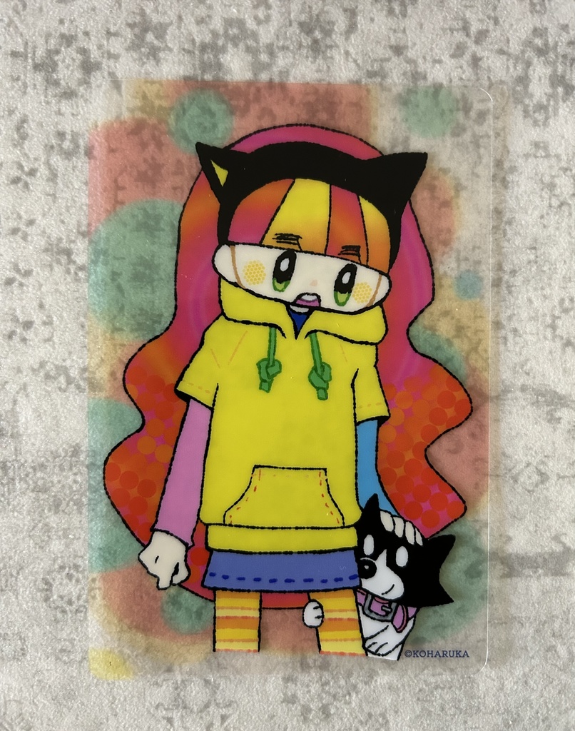 クリアポストカード 女の子と犬