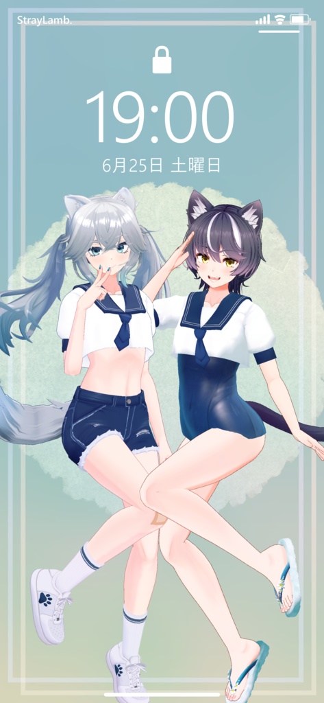 【ニャスカちゃん用】セラスク+ビーチサンダル【同時発売】