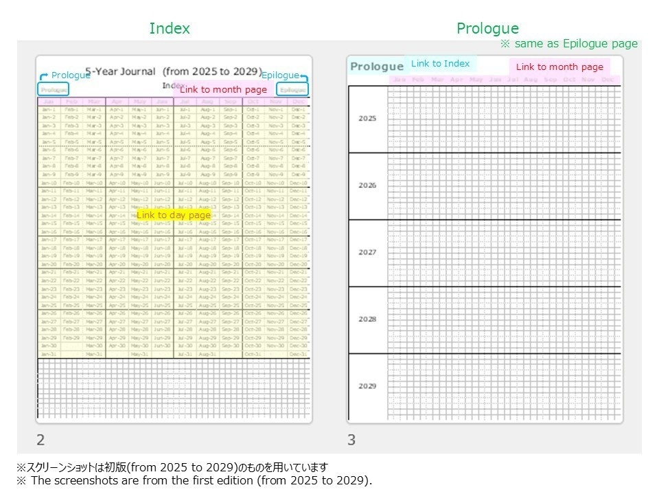 5年日記 (5-year Journal) from 2026 to 2030