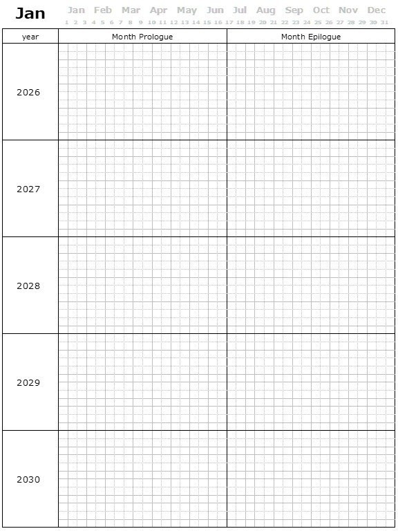 5年日記 (5-year Journal) from 2026 to 2030