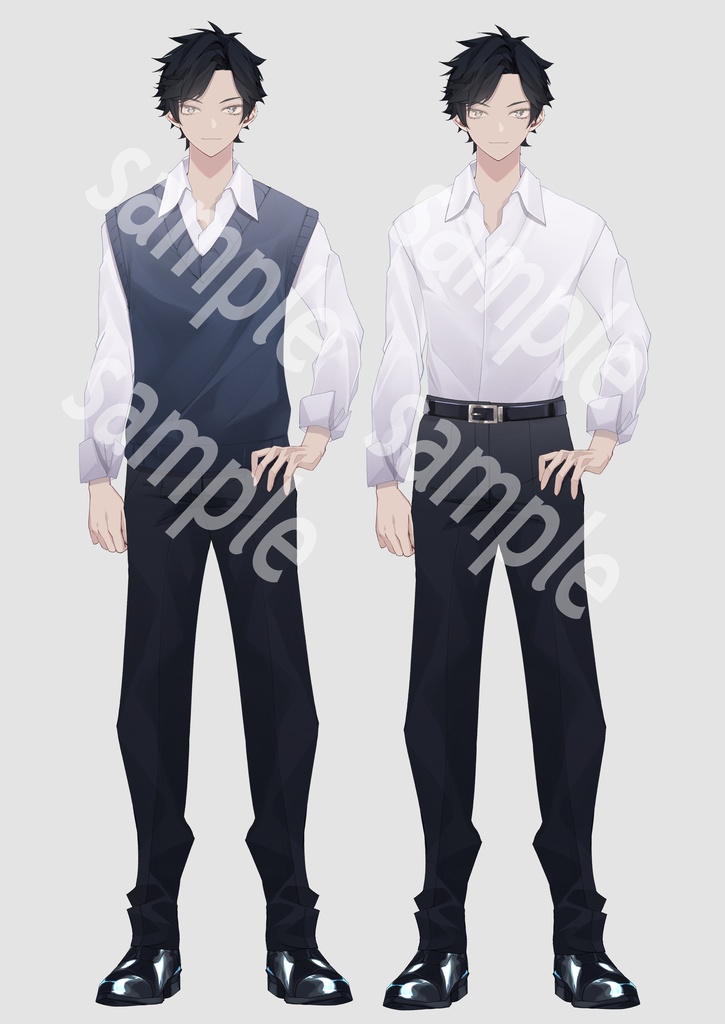 モデリング練習用パーツ分け済み汎用男性モデル