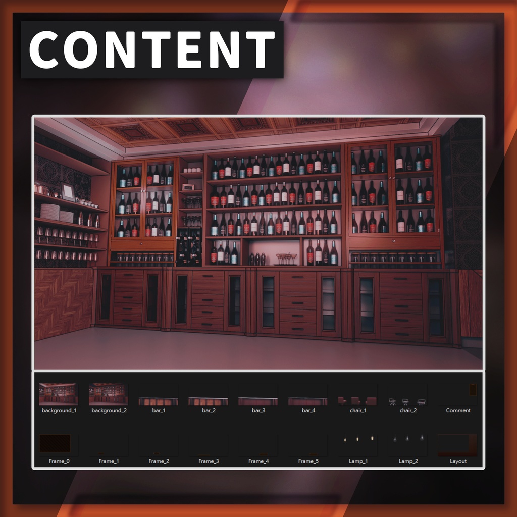 【50%OFF】落ち着いたムードのバー【配信背景&画面】