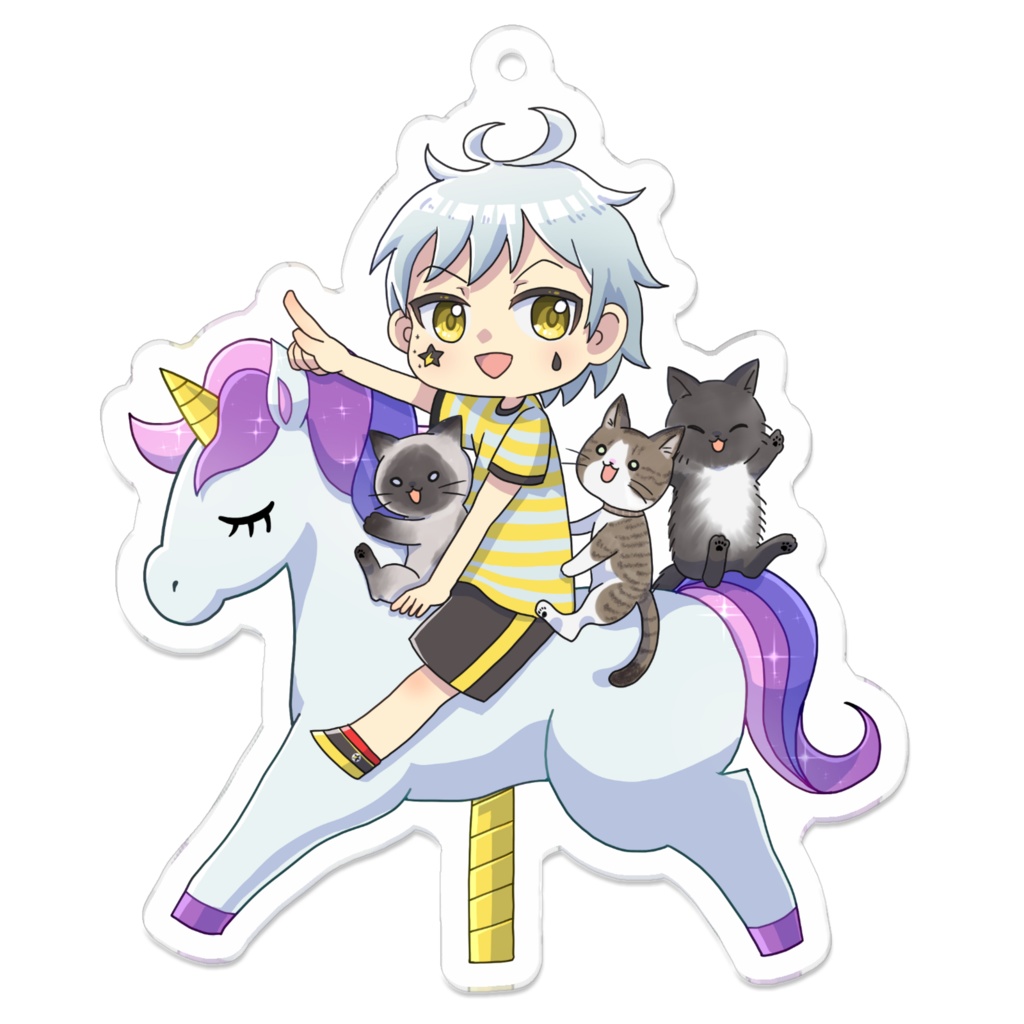 夢見光とキキとララとラッキーのメリーゴーランドアクキーtype1