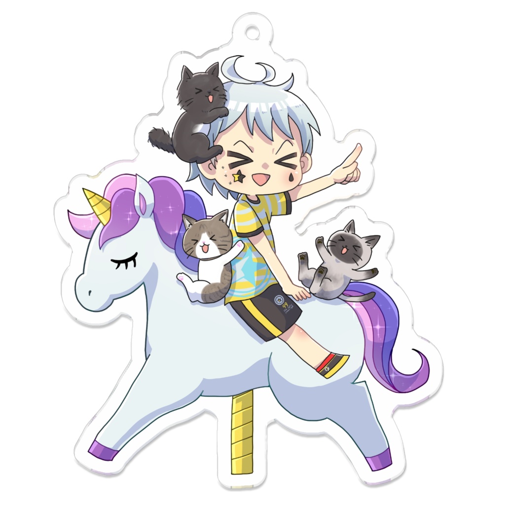 夢見光とキキとララとラッキーのメリーゴーランドアクキーtype4