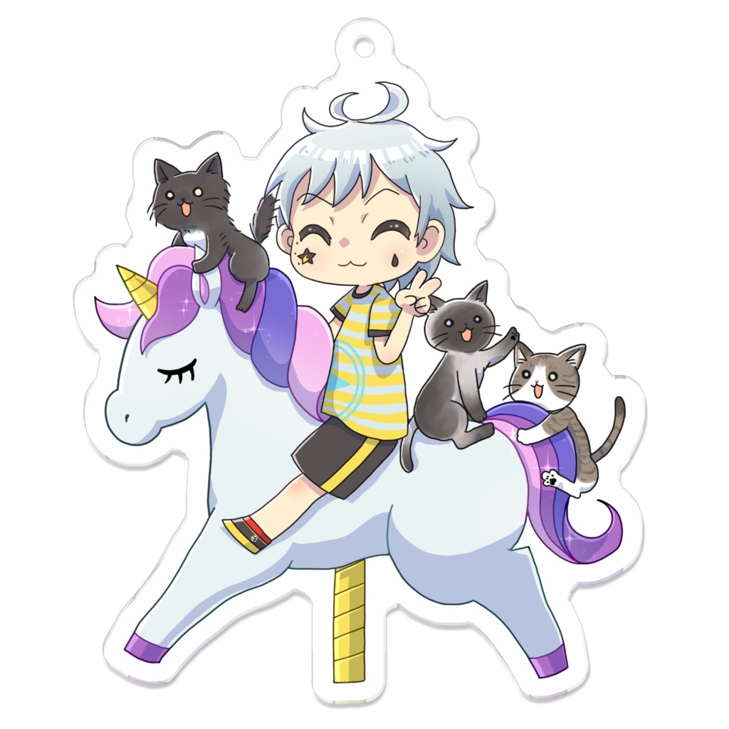 夢見光とキキとララとラッキーのメリーゴーランドアクキーtype2