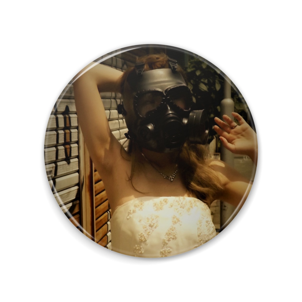 ガスマスク女子 缶ミラー - 75mm