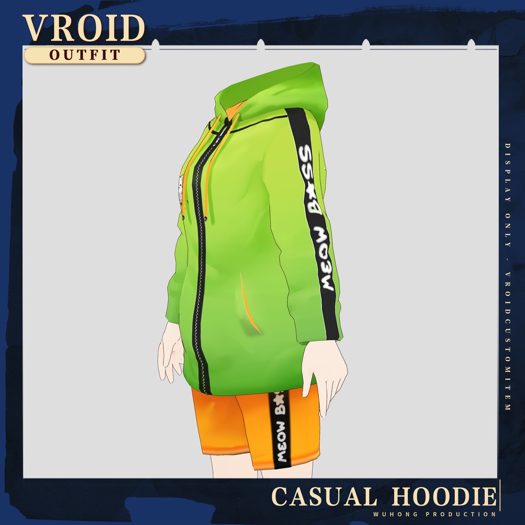 Vroid - パーカー / Casual Hoodie (Green)