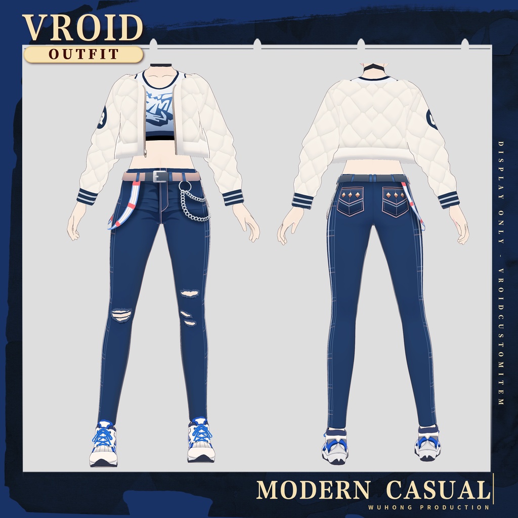 Vroid - ダウンジャケット / Down Jacket / Jeans