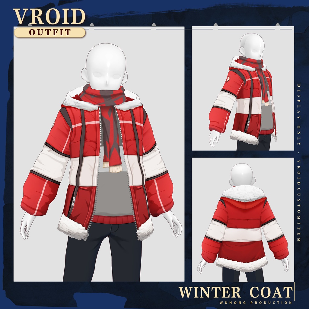 【Vroid】冬服 / マフラー / コート/ スウェットシャツ / Coat / Sweatshirt / Scarf