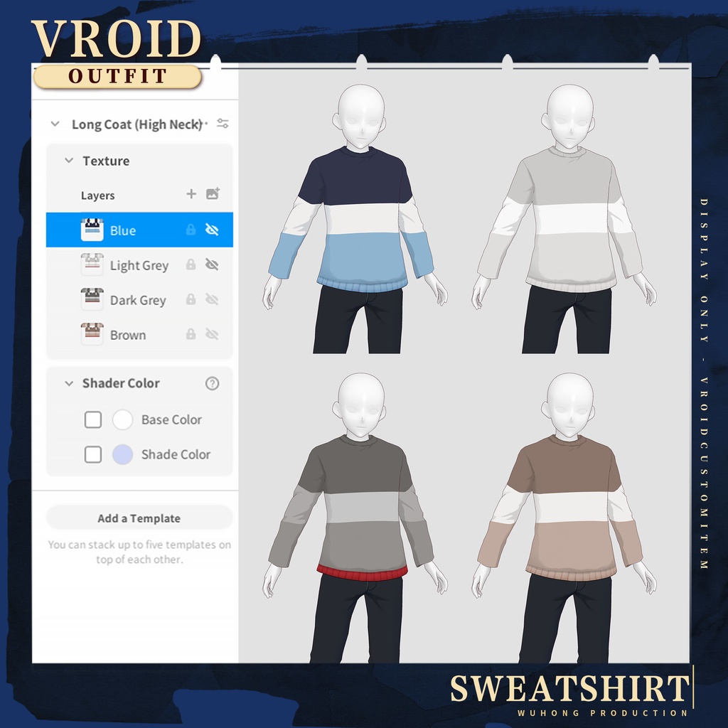 【Vroid】冬服 / マフラー / コート/ スウェットシャツ / Coat / Sweatshirt / Scarf