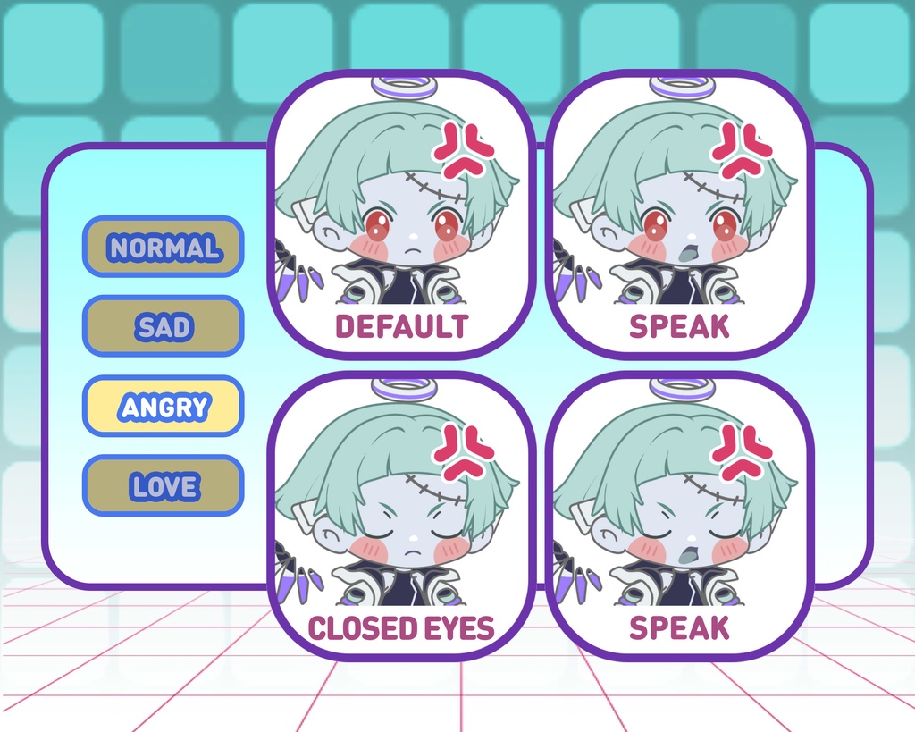 PNGTuber - Zombie Angel | Kawaii | Cute | Chibii | OBS | Discord | Ready to use