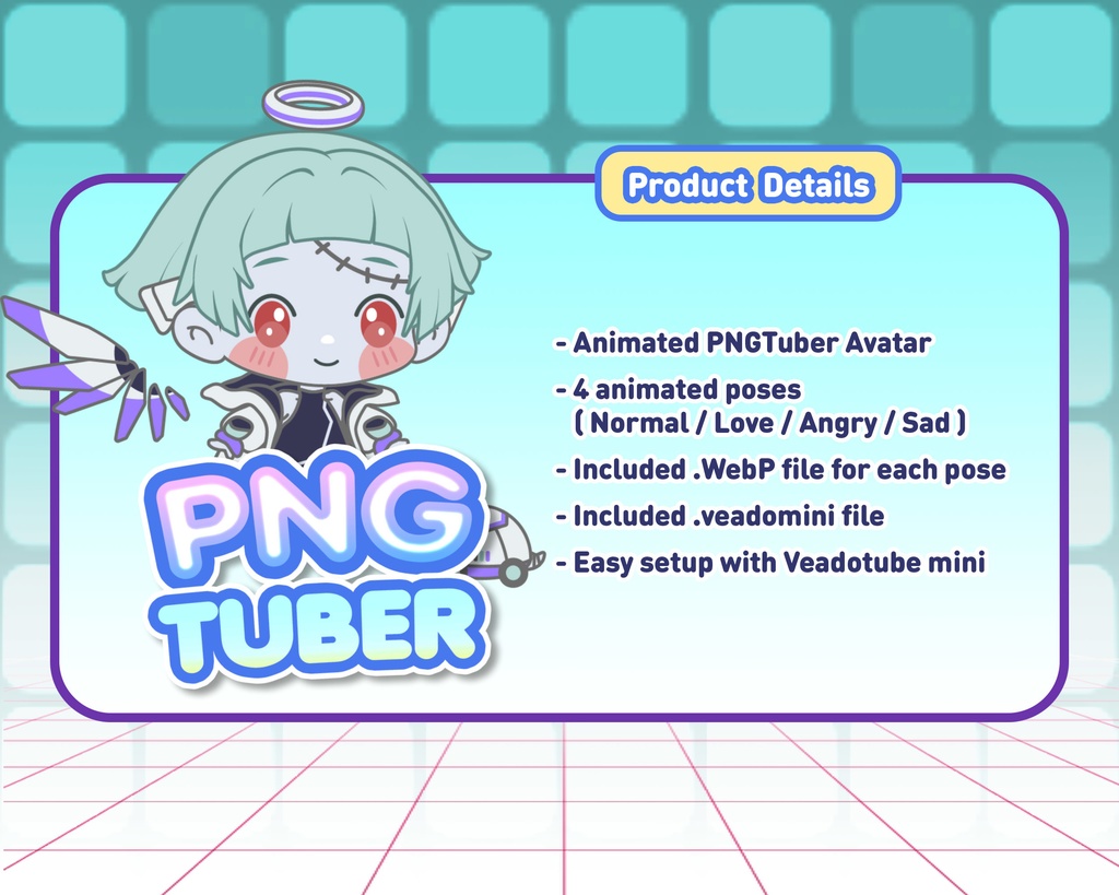 PNGTuber - Zombie Angel | Kawaii | Cute | Chibii | OBS | Discord | Ready to use