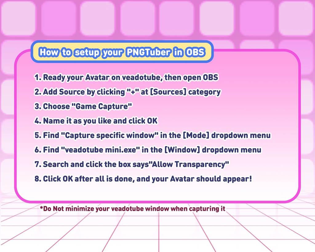 PNGTuber - Cybergoth Princess | Kawaii | Cute | Chibii | OBS | Discord | Ready to use