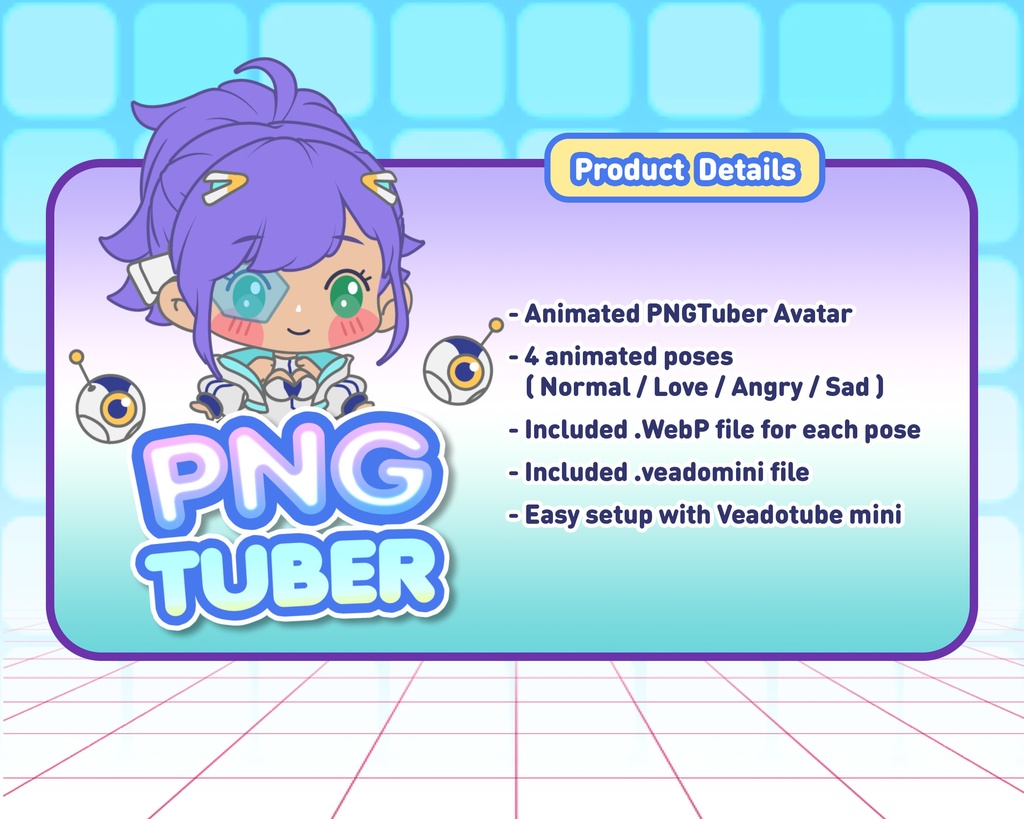 PNGTuber - Astral Innovator | Kawaii | Cute | Chibii | OBS | Discord | Ready to use