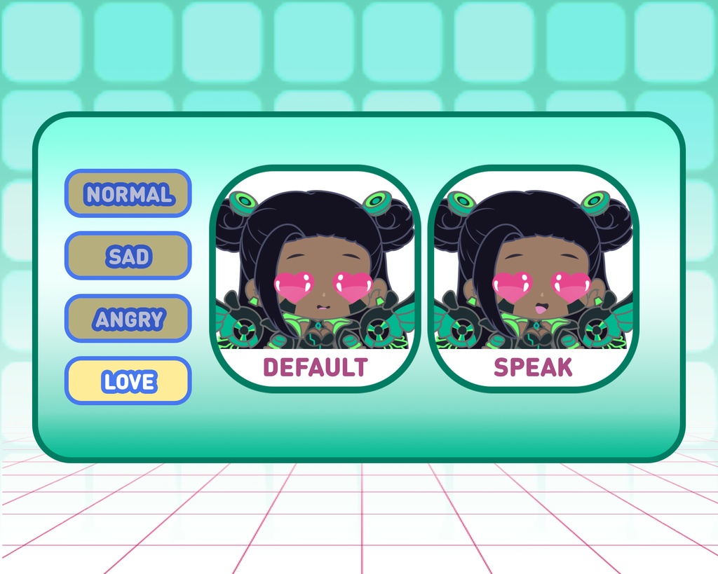 PNGTuber - Emerald Valkyrie | Kawaii | Cute | Chibii | OBS | Discord | Ready to use