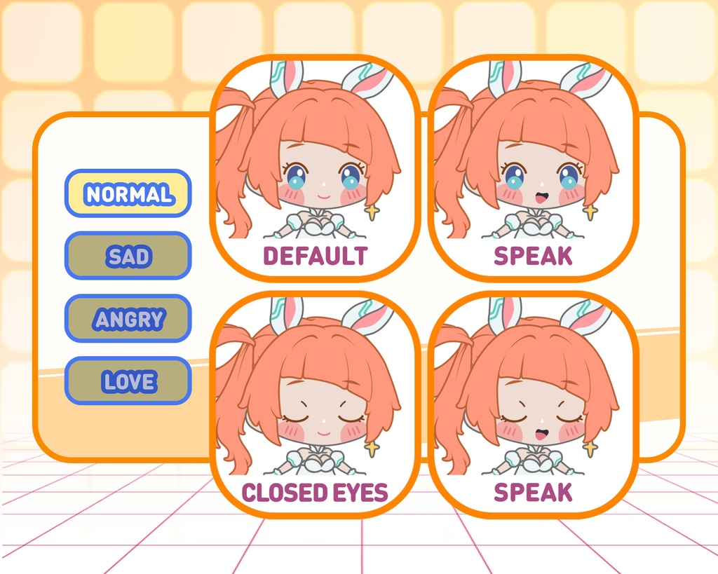 PNGTuber - Astro Bun | Kawaii | Cute | Chibii | OBS | Discord | Ready to use