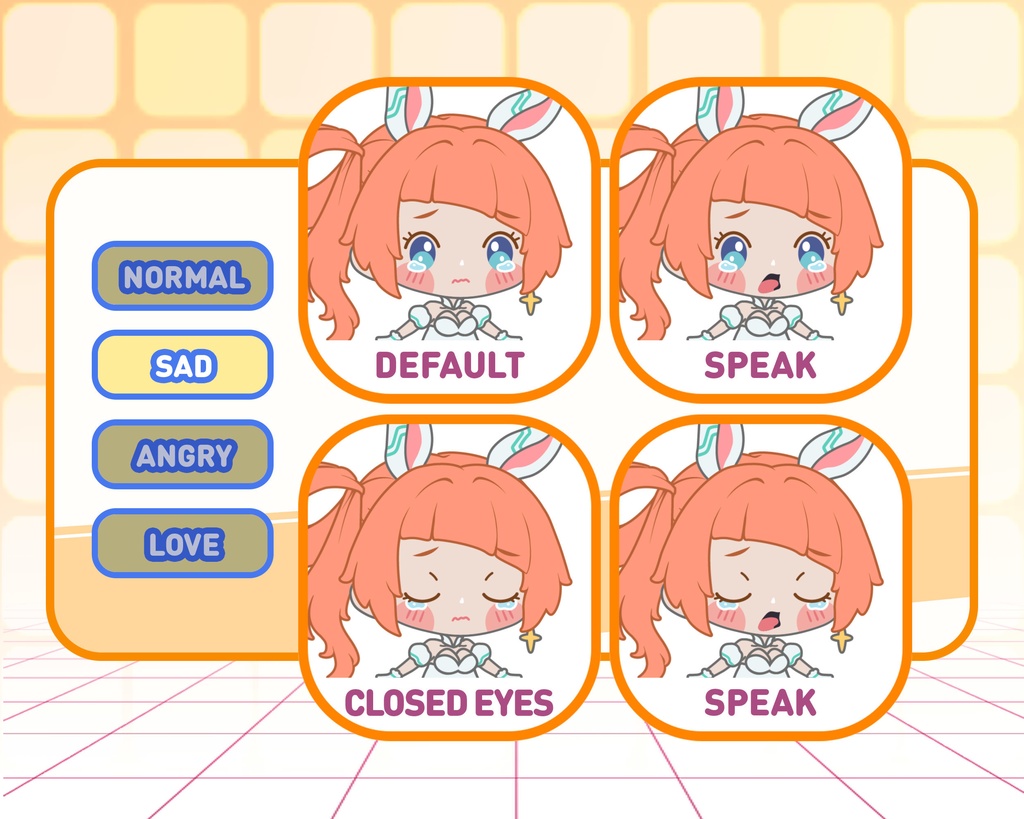 PNGTuber - Astro Bun | Kawaii | Cute | Chibii | OBS | Discord | Ready to use