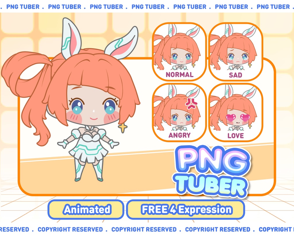 PNGTuber - Astro Bun | Kawaii | Cute | Chibii | OBS | Discord | Ready to use