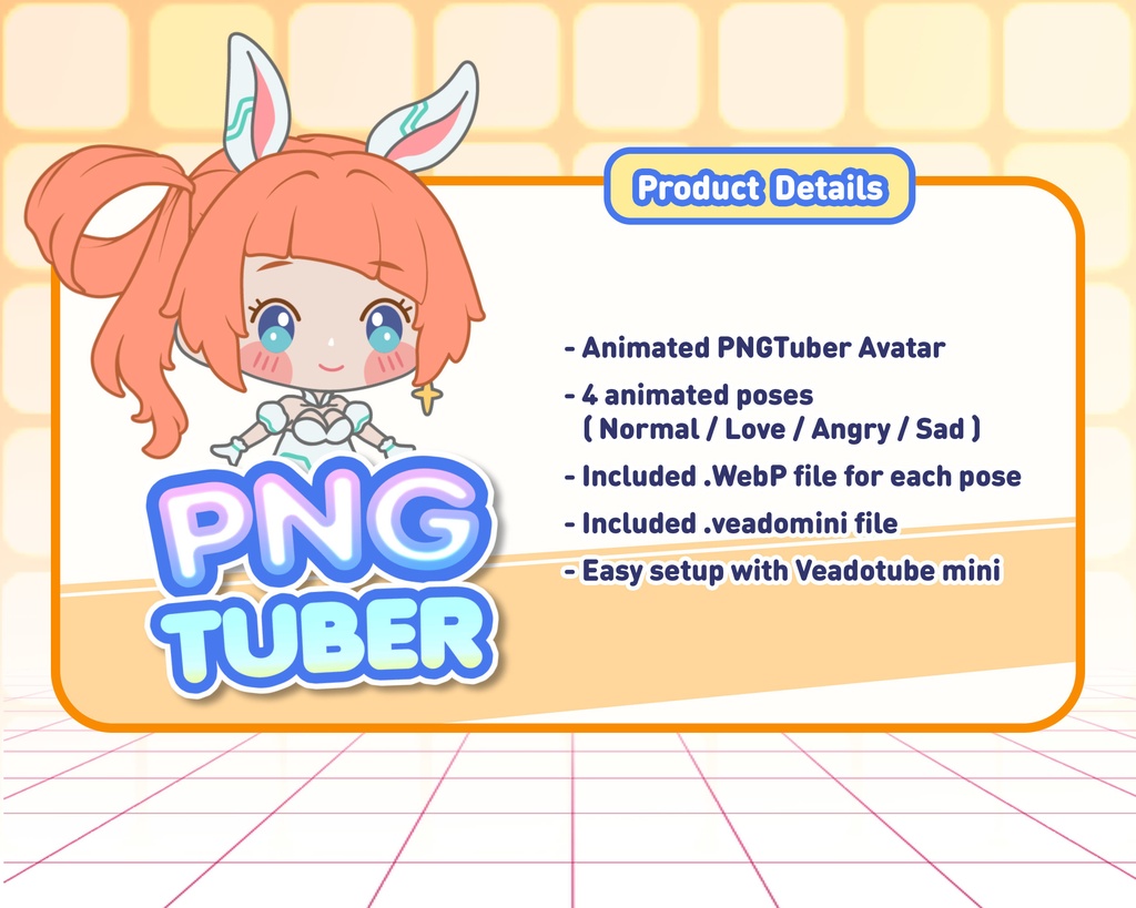 PNGTuber - Astro Bun | Kawaii | Cute | Chibii | OBS | Discord | Ready to use