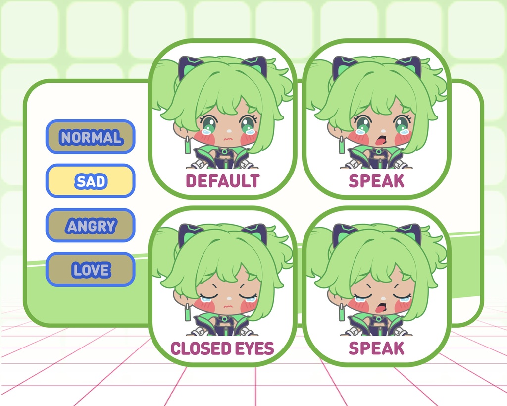 PNGTuber - Luna Whisker | Kawaii | Cute | Chibii | OBS | Discord | Ready to use