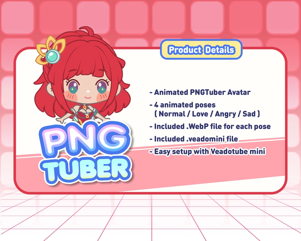 PNGTuber - Seren Arcadia | Kawaii | Cute | Chibii | OBS | Discord | Ready to use