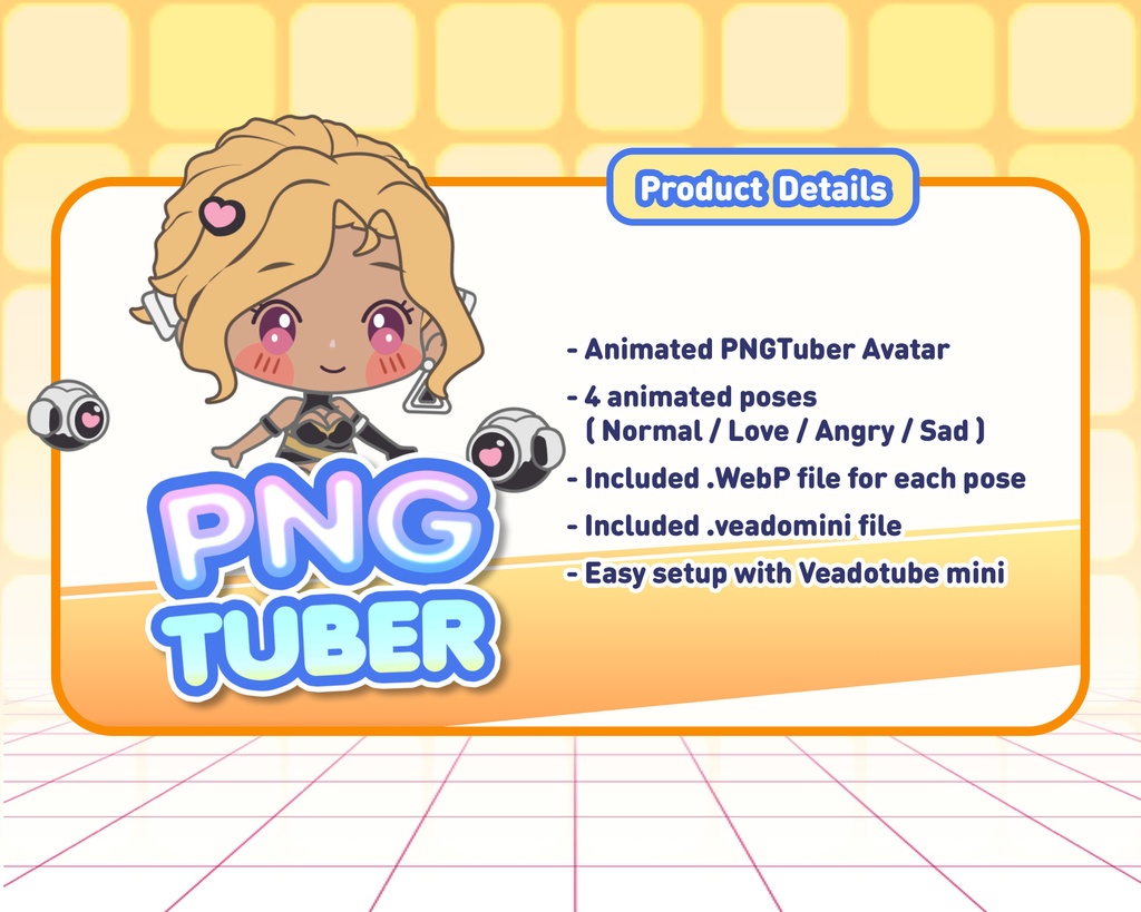 PNGTuber - Vega Darkweave | Kawaii | Cute | Chibii | OBS | Discord | Ready to use