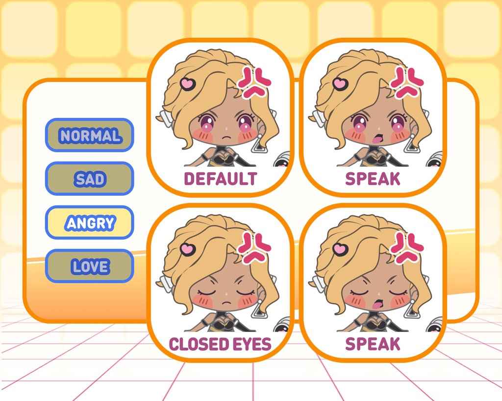 PNGTuber - Vega Darkweave | Kawaii | Cute | Chibii | OBS | Discord | Ready to use