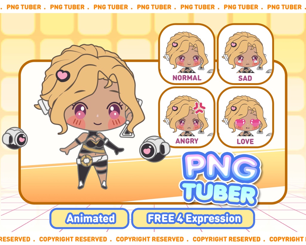 PNGTuber - Vega Darkweave | Kawaii | Cute | Chibii | OBS | Discord | Ready to use