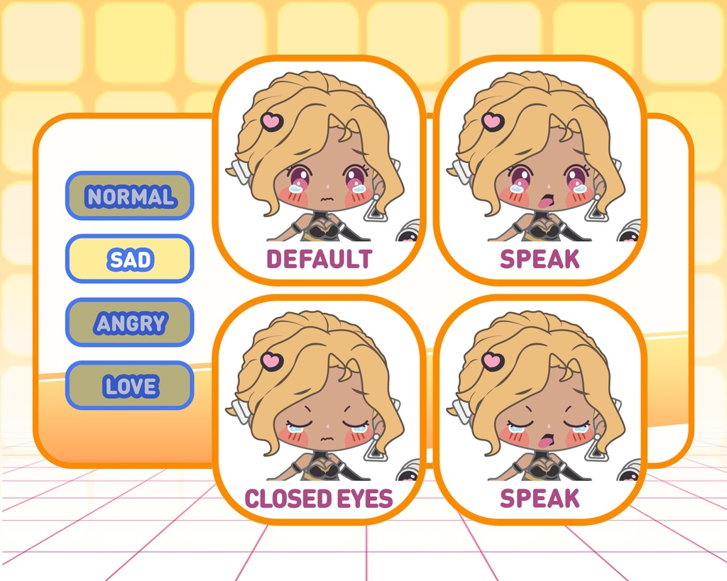 PNGTuber - Vega Darkweave | Kawaii | Cute | Chibii | OBS | Discord | Ready to use