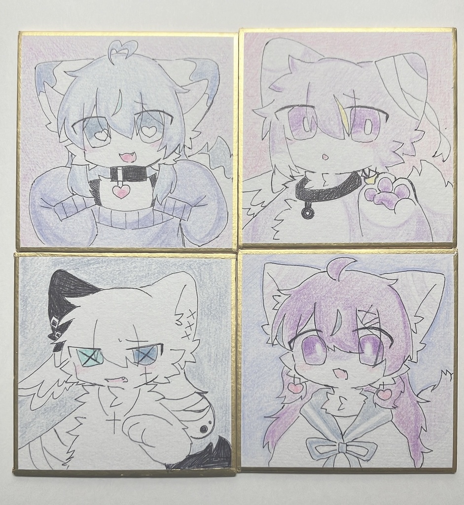 うちの子ランダム豆色紙 色鉛筆