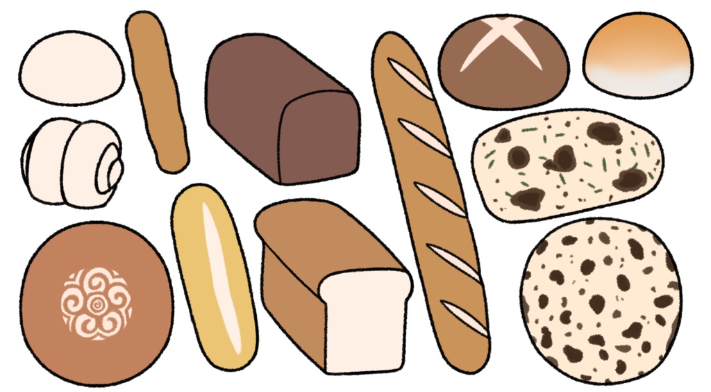 パンの日記念食事用パン素材