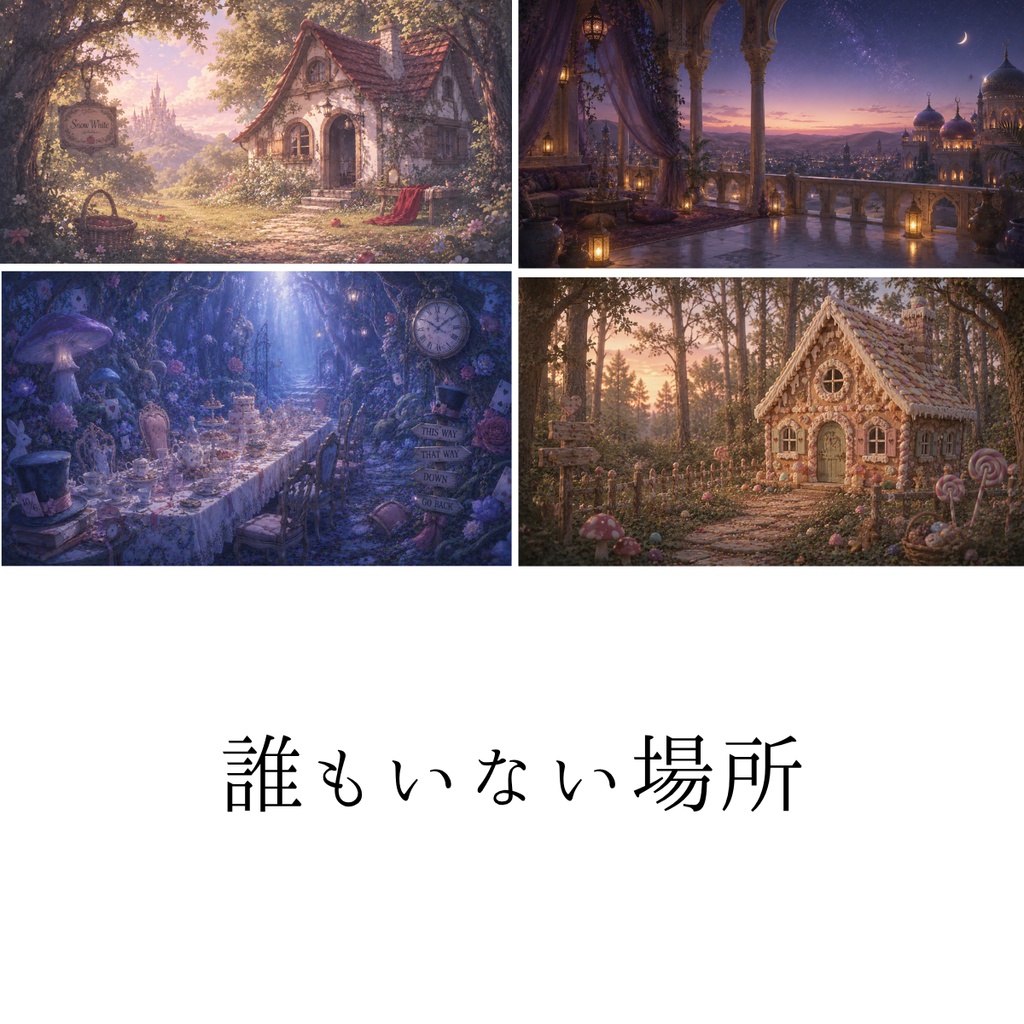 【期間限定0円】誰もいない場所_忘れられた童話 幻想的な背景素材10枚/配信用背景・背景素材10枚/1920×1080px