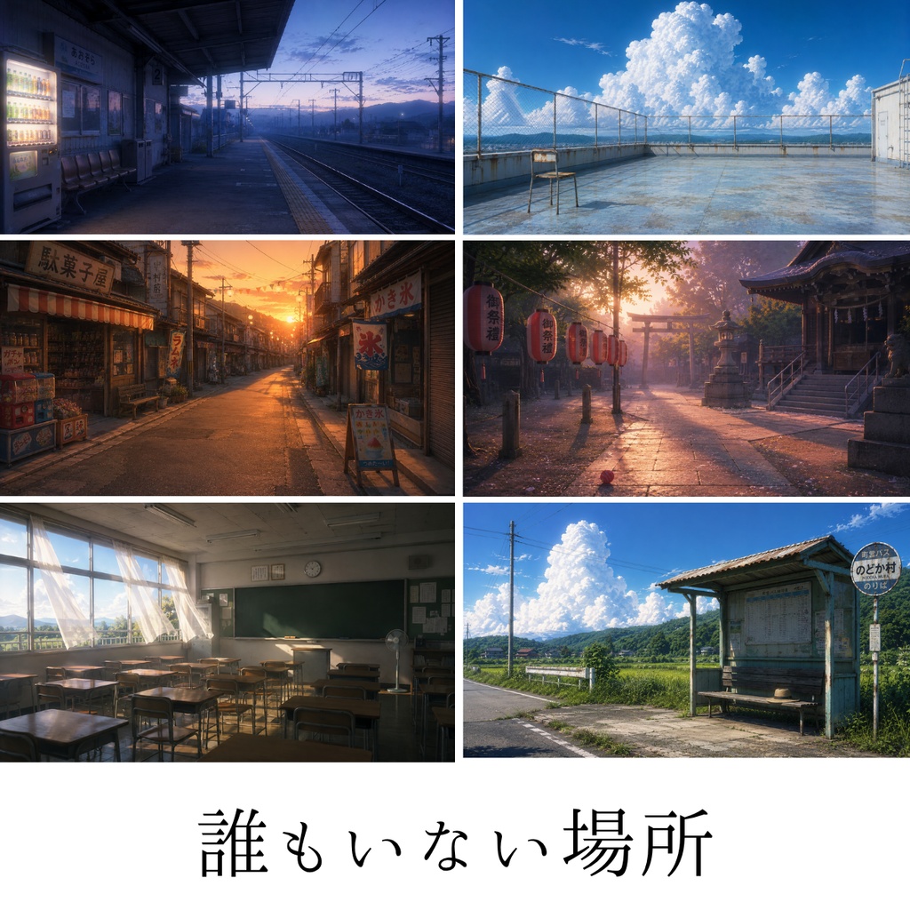 【夏の背景素材】誰もいない場所。|夏の風景・背景10枚|配信用・動画・TRPG・創作|1920×1080px