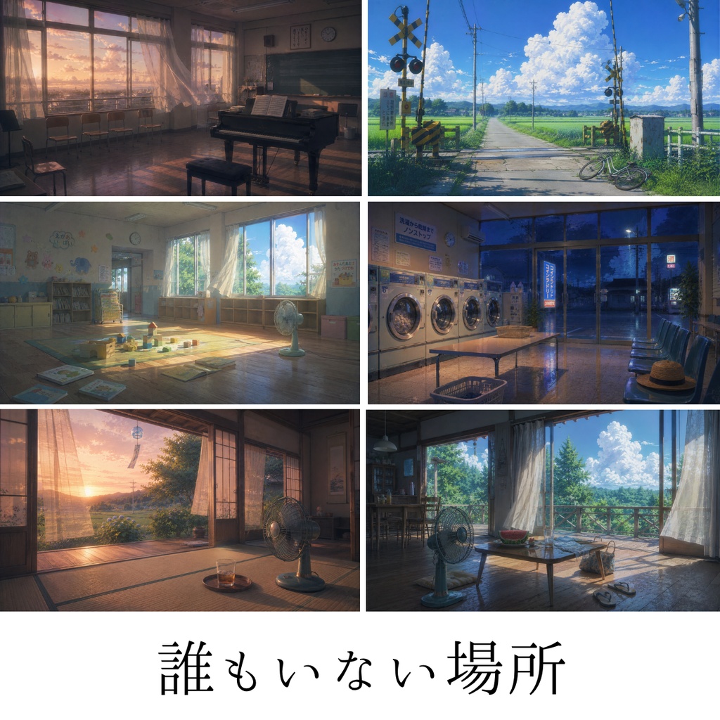 【夏の背景素材】誰もいない場所。|夏の風景・背景10枚|配信用・動画・TRPG・創作|1920×1080px