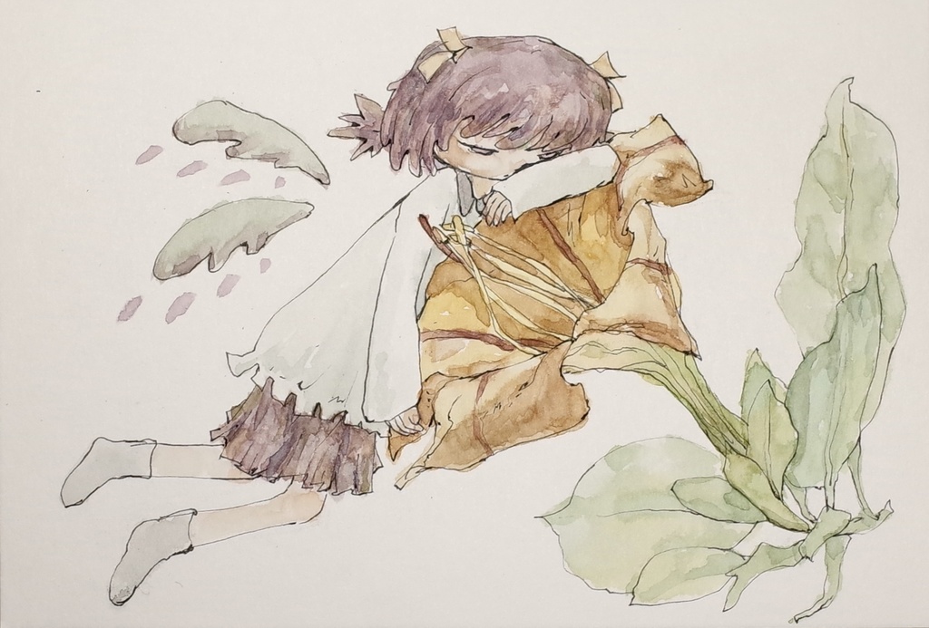 イラスト原画　エンジェルトランペット