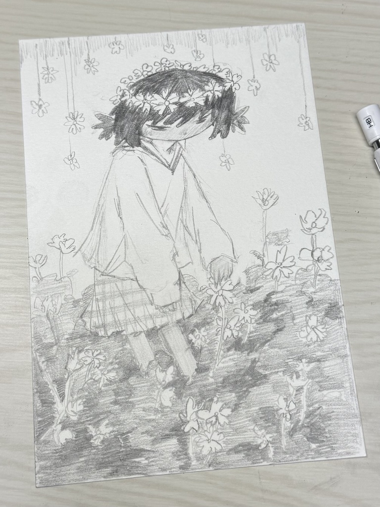 イラスト原画　酢漿草