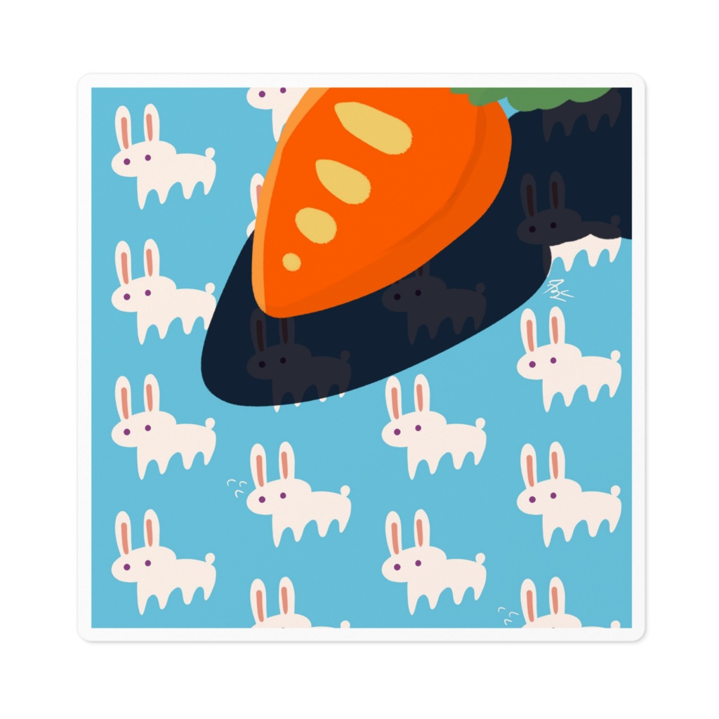 100日イラストステッカー(にんじんとうさぎ)