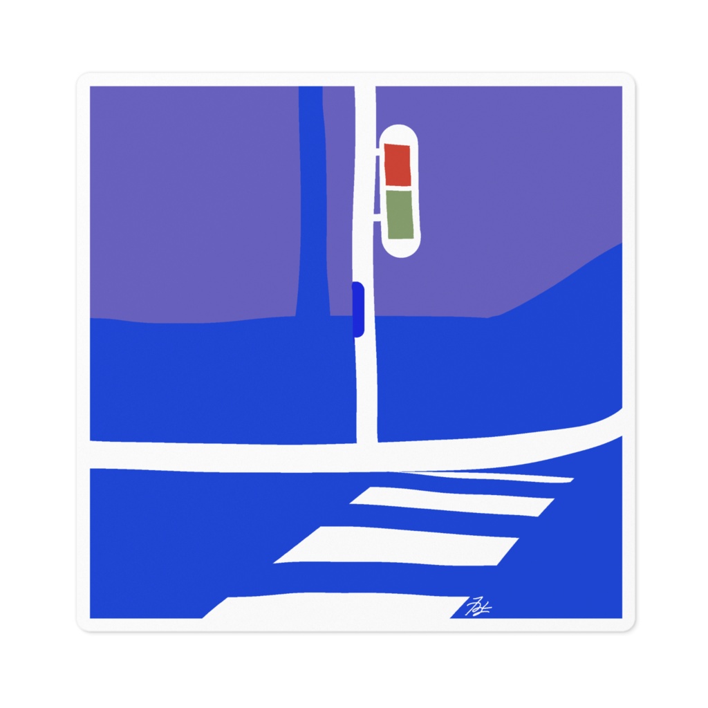 100日イラストステッカー（横断歩道）